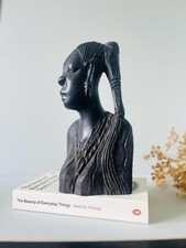 African Woman Bust Sculpture – Hand-Carved Ebony Wood Art
