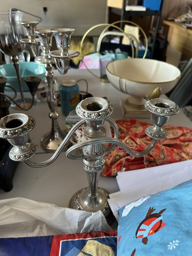 Vintage metal candelabra - vintage, arm