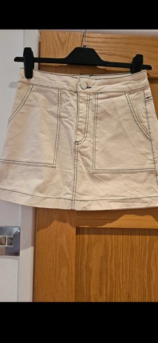 Zara beige cotton denim mini - zara,