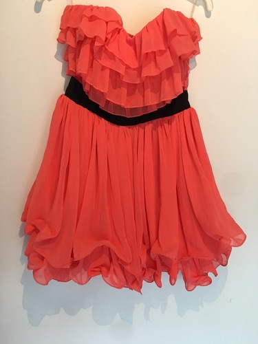 Orange black strapless - orange,
