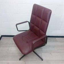 Walter Knoll Executive Leadchair, Back Tilt, Armrests, Real Burgundy Leather