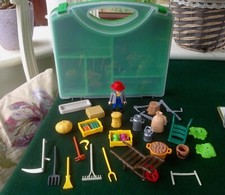Playmobil Set 4179 Farmer And Farm Accessories Playset With Carry Case - Rare!!