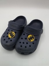 Children's Navy Crocs with batman Jibbitz. Size childrens 12.