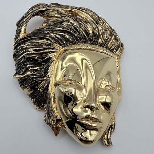 Art deco lady head brooch - lady,