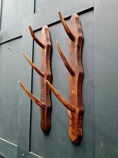 Pair of Antique Early 20th Century French  Antler Wall Hooks - Rifle/Coat Rack