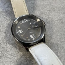 D&G Dolce & Gabbana DW0314 Men's 'Electrical' White Leather Strap Quartz Watch