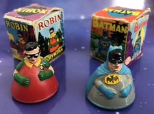 vintage Marx Toys Batman & Robin BOXED Rolykins Figures 1966 Adam West