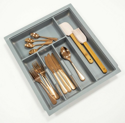 Grey metabox cutlery tray - grey,