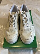 Diadora Borg Elite Leather White/Silver Glitter Trainers Size 3.5 BNWT RRP £85