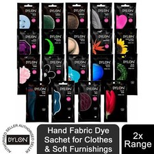 DYLON Hand Fabric Dye Sachet for Clothes & Soft Furnishings, 2 Packs of 50g
