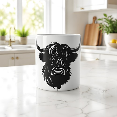 White 11oz mug grey handle - white,