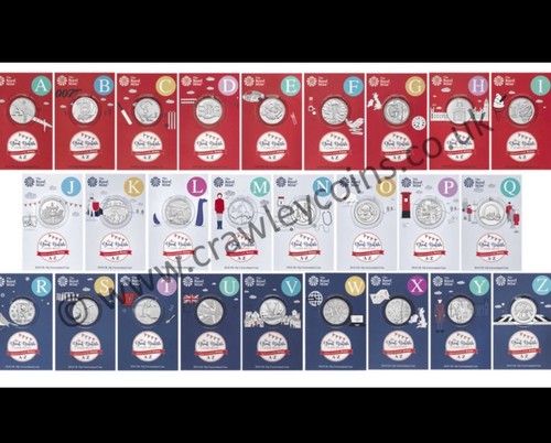 2018 10p alphabet coins full - 10p,