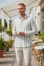 Men's Linen Blend Long Sleeve