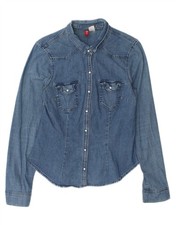 H&M Womens Denim Shirt EU 38 Medium Blue Cotton CQ09