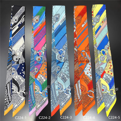Women silk skinny scarf - silk,