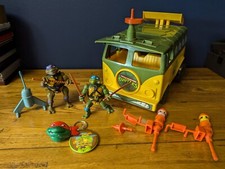 Teenage Mutant Ninja Turtles Vintage Party Wagon Vehicle & Extras! PLEASE READ