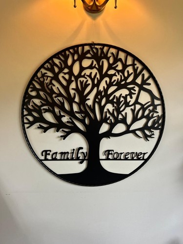 Large 50cm wall art black - black, tree