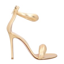 GIANVITO ROSSI Womens Gold Leather Stiletto High Heel Sandals W10cm UK 5 RRP 900