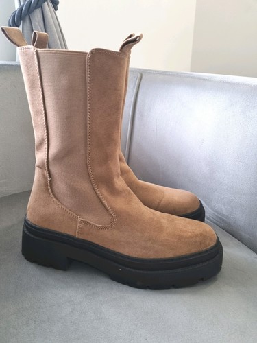 Camel brown faux suede - faux,