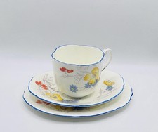 ROYAL PARAGON BONE CHINA / Cup, Saucer & Side Plate / Art Deco / Unusual / VGC