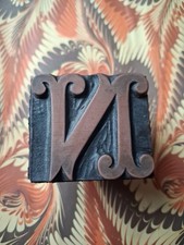 Copper On Wood Decorative Letterpress Printers Block 5.1cm High Of A Letter N