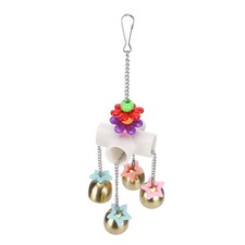 Cute Parrots Toy Bird Play Bite Hanging Bell Bird Cage Decoration Toy