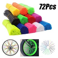 72pcs Bike Wheel Spoke Wraps Cover Tire Spoke Plastic Sleeves Bicycle Decoration