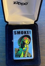 Vintage Zippo Lighter - Flame Rite Rare Art By Emek