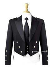 PRINCE CHARLIE KILT JACKET & WAISTCOAT VEST BARATHEA WOOL REGULAR AND LONG SIZES