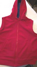 Gap Kids Red Fleece Gilet Bodywarmer With Hood zipup