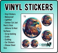 Set Beautiful American Eagle Bird of Prey Vinyl Car Stickers Sheet Scrapbook T2