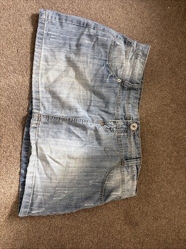 Blue jean mini skirt - blue, with