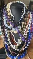 Job Lot 14 Beaded Necklaces Various Colours