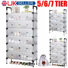 5/6/7 Tier Cabinet Storage Organiser Shoe Rack Stand Holder w/ Dust-proof Cover