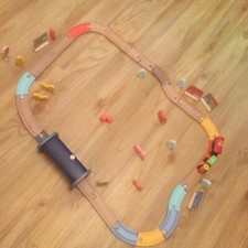 wooden train set includes