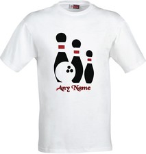 PERSONALISED BOWLING PINS GIFT BIRTHDAY CHRISTMAS FULL COLOR SUBLIMATION T SHIRT