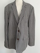 Mens Boating Nautical Striped Blazer Jacket Blue White 46R Jasper Conran Regatta