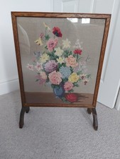 Vintage Tapestry Fire Screen  -  Tapestry Needlework
