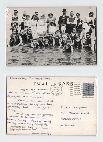 Vintage postcard bathers - postcard,
