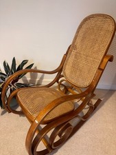 Gorgeous Vintage Mid Century Thonet Bentwood Style Wicker Rocking Chair