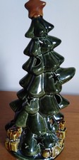 Ceramic Christmas Tree Tea Light Holder, 10" High, Unused