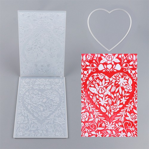 Heart flower embossing - 3d,