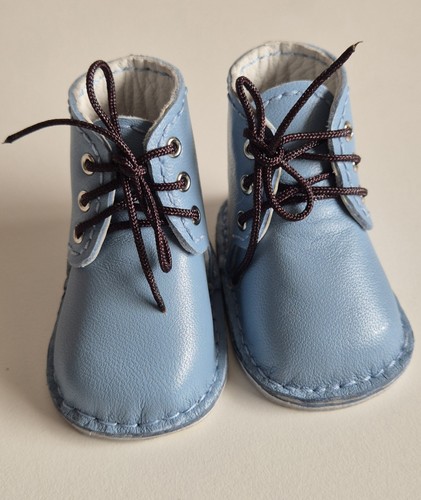 Blue hand leather ankle - blue,