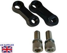 Motorbike Mirror Extenders Side Rear View Clockwise Thread with 6cm Raise PAIR