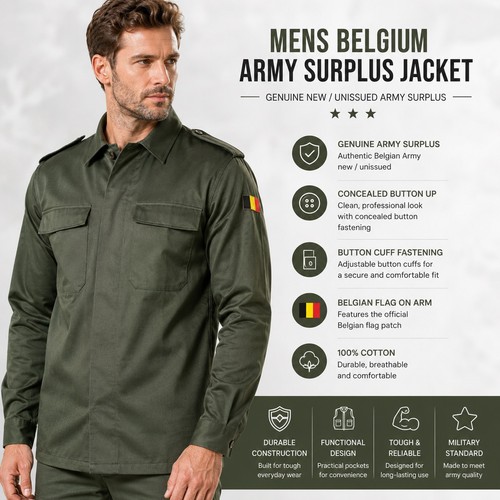 Mens belgium army - mens, jacket