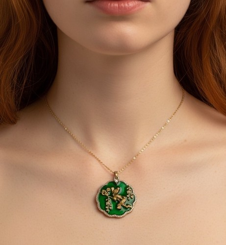Medieval bird flower necklace - bird,