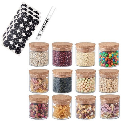 Glass spice jars - spice, with