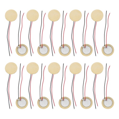 Prewired copper piezo disc - prewired,