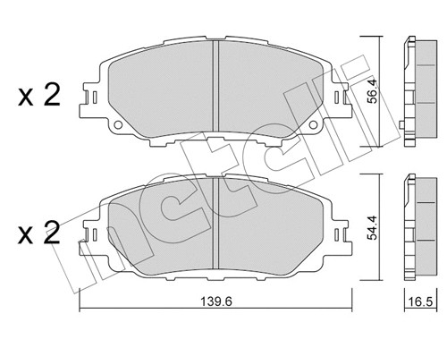 Front brake pad set - front,