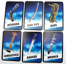 Cluedo Game Weapon Card set of 6 Spare Replacements Hasbro 2015